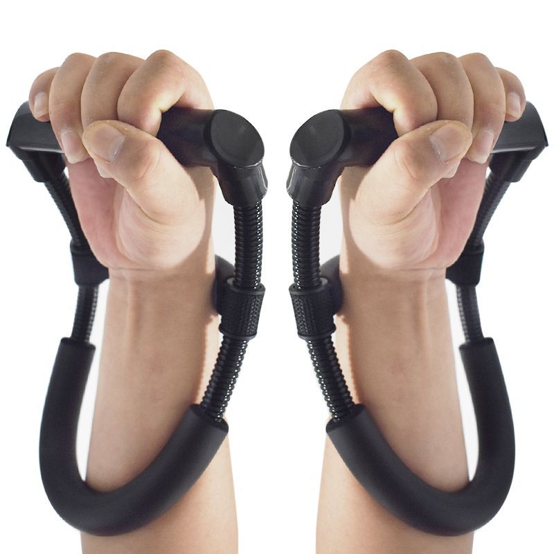 Hand Grip Arm Trainer Strengthener in use, showcasing adjustable grips for forearm workouts and grip enhancement.