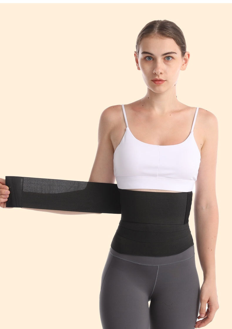 Waist Trimmer Belt worn by a model showcasing its design and functionality for fitness support and sweat fat burning.